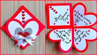 Easy and beautiful card for valentines day  valentines day card making very easy