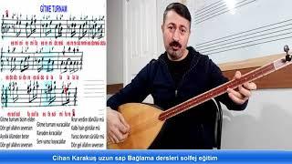 Gitme turnam. Uzun sap Bağlama ders4 eğitim solfej..