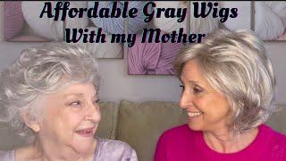 Affordable Wigs - Trying on 6 Gray Wigs from The Wig Company Fun with my Mother