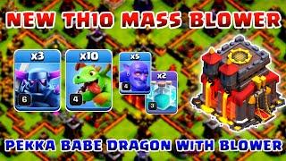 NEW TH10 ATTACK  Pekka Baby Dragon with Mass Blower Attack strategy