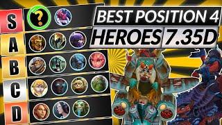 NEW POSITION 4 TIER LIST Patch 7.35D - Best Heroes For Easy MMR - Dota 2 Guide