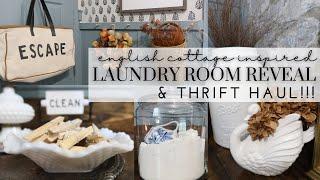 COTTAGE LAUNDRY ROOM REVEAL & THRIFT HAUL  Cozy Decorate with Me