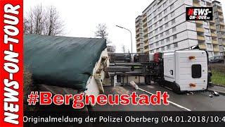 Müllwagen umgekippt Bergneustadt 04.01.2018 Hackenberg