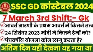 SSC GD EXAM 7 March 3rd Shift  SSC GD Exam Analysis  SSC GD All shift Analysis  SSC GD Answer key