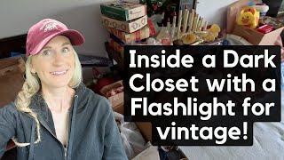 Used a flashlight to search for vintage Shop with me