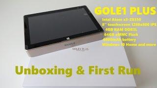 GOLE1 Plus Mini PC with 8 Screen 4GB RAM 64GB eMMC Intel x5-Z8350 Unboxing & First run Video