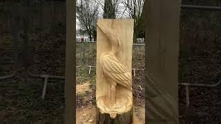 pelican tree carving