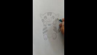 cara menggambar kucing imut  menggambar doraemon#shorts