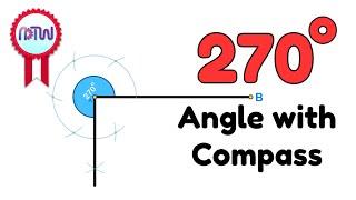 How to construct 270 degree angle  270 degree angle tutorial  step by step