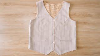 How To Sew Reversible Vest  Learn To Sew Shirt With Lining  Thuy Sewing