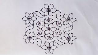 13*7 dots rangoliaadi masam rangolichukkala muggulupulli kolamflower rangolisaathwi rangoli