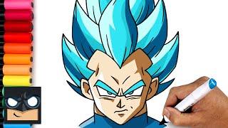 How To Draw Super Saiyan Blue Vegeta  Dragon Ball