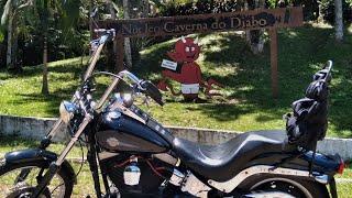 De moto na Caverna do Diabo - Softail fx