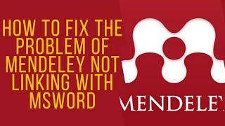 Linking Mendeley Desktop with MS Word 2023 Mendeley Plugin in MS Word  MS Word Plugin for Mendeley