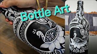 Bottle Painting  Glass Bottle Painting  Easy DIY Bottle Art  Best Use of Waste Glass Bottle #art