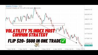 Flip your $20-$600 with this Volatility 75 Index Strategy for beginners. 99% win rate.