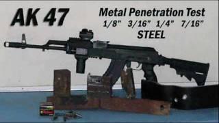 AK47 vs. Steel Penetration Test various thicknesses