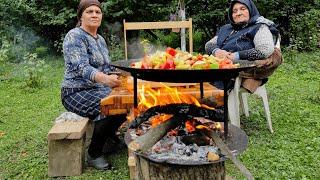 Traditional Azerbaijani cuisine - Ajapsandal from Vegetables from Own Garden