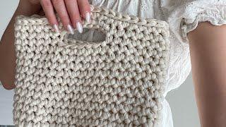 Mini BORSA UNCINETTO A MANO o TRACOLLA  handbag crochet  semplicissima