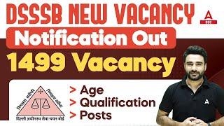 DSSSB Various Post Online Form 2024  DSSSB Qualification Age Posts Details  DSSSB Vacancy 2024