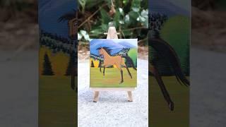 SPIRIT Stallion of the Cimarron  Acrylic Painting Mini Canvas #shorts #satisfying #acrylicpainting