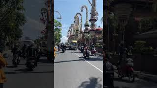 Tradisi Bali Puluhan Penjor Berdiri Megah di jalan Wr. Supratman Denpasar Bali