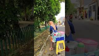 Hard Working Woman Selling Dessert on Cycle #shorts #dessert #streetfood