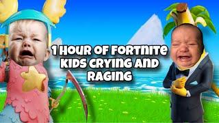 1 HOUR OF FORTNITE KIDS CRYING AND RAGING  FUNNY