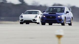 2015 Subaru WRX STI vs. 2014 Porsche Cayman  STANDING MILE