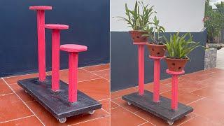 Great creative ideas from cement. Make a flower stand with cement .