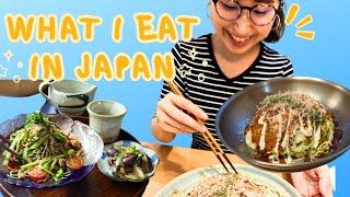 WHAT I EAT IN A DAY IN JAPAN  Hiroshima yaki and soba noodle salad