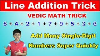 Line Addition Trick to Add Many Single-Digit Numbers Quickly  Vedic Math  Math Tips and Tricks