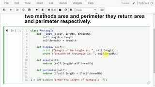 Python program that has a class named Rectangle with attributes length and breadth two methods area