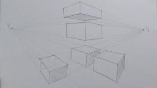 How to draw box in two point perspective for beginner  How to  #08