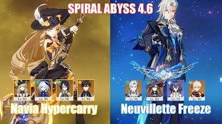 C0 Navia Hypercarry & C1 Neuvillette Freeze  Spiral Abyss 4.6  Genshin Impact