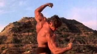 Arnold Pumping Iron Hill Posing Scene