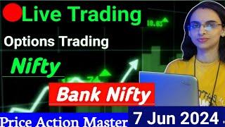 Live Trading  7 Jun  Nifty & Banknifty Options Trading #livetrading #optionstrading #banknifty