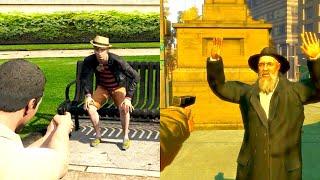 GTA 5 vs. GTA 4 - Pointing Gun Comparison  Sly