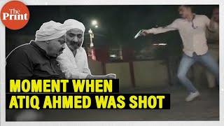 Prayagraj UP Moment when Atiq Ahmed his brother Ashraf Ahmed were shot