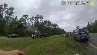 Video shows car drive up back of tow truck flip into air Dukes of Hazzard-style