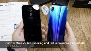 Huawei Mate 20 Lite unboxing and first impressions  English 4K