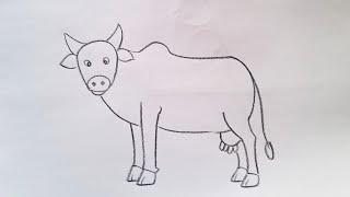 how to draw cow drawing easy step by step@aaravdrawingcreative1112