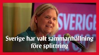 LIVE Magdalena Andersson talar på Socialdemokraternas EU-valvaka 2024