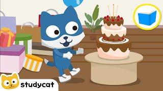 Toms Birthday El Cumpleaños de Tom  Stories for Kids in Spanish  Learn Spanish  Studycat