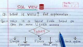 view in sql  types of view in sql  Oracle Database