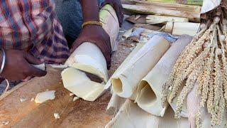 Rare Indian Street food  A Piece of heart from Coconut Stem