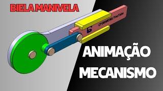 SIMULAÇÃO DE MECANISMOS MECÂNICOS SIMPLES #39 - BIELA MANIVELA