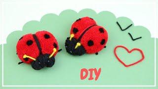 Amazing Ladybug Pom Pom toy  How to make a Ladybug of yarn  Craft ideas with wool  DIY NataliDoma