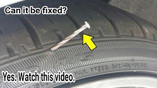 Impossible Repair  Nail to the Tire Sidewall fixed  DIY