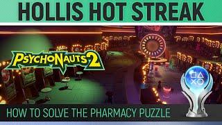 Psychonauts 2 - How to solve Hollis Mind Puzzle in the Pharmacy Room  Hollis Hot Streak